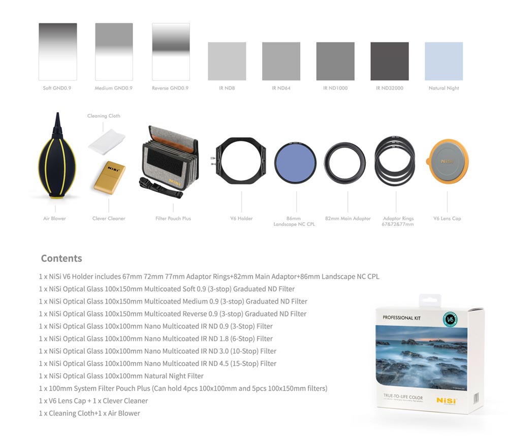 V6 100mm Filter kit Ⅲ professional kit