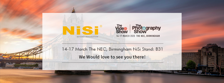 NiSi will be attending Photography show 2020    NiSi will exhibit at The Photography Show 2020(14-17 MARCH 2020,at The NEC in Birmingham, England). We have attended this exhibition every year since it was the first held. This time we will highlight our top sell filter holder system: V6 and the revolutionary holder Switch. In addition, we will offer a variety of workshops covering fascinating topics related to photography at the booth   Our Workshop Moreover, we will be honored to have several excellent photographers at our booth, giving talks to show how they approach photography and use NiSi filters. It will be a wonderful opportunity to learn from professional photographers and build your skills!