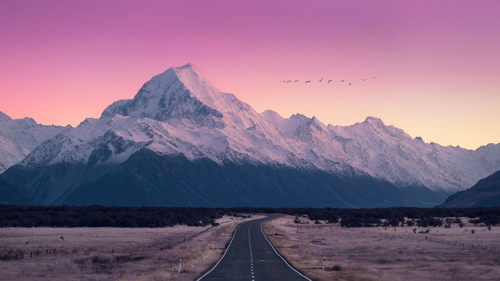 Road to Mount Cook Taken in Mackenzie District, New Zealand With NiSi V5 holder, Soft GND (3 Stops)