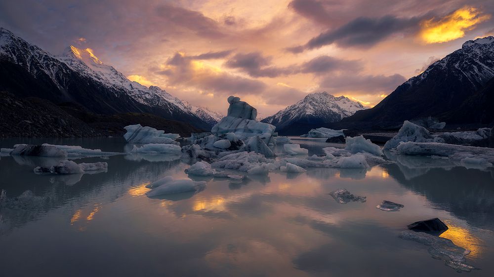 Tasman Lake Taken in Aoraki Mount Cook National Park, New Zealand With NiSi S5 holder, Soft GND (3 Stops), CPL