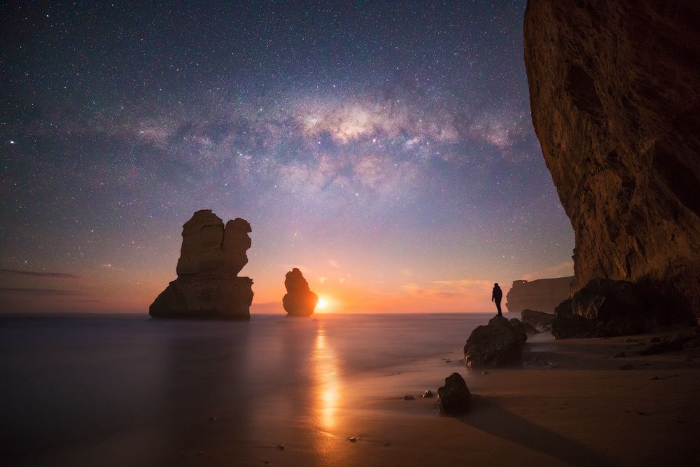 Gibson Steps Moonset Taken in Australia, Australia With NiSi NiSi Natural Night